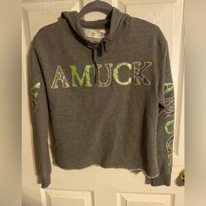 Disney Store Hocus Pocus Amuck Cropped Hoodie Hooded Sweatshirt Size Medium